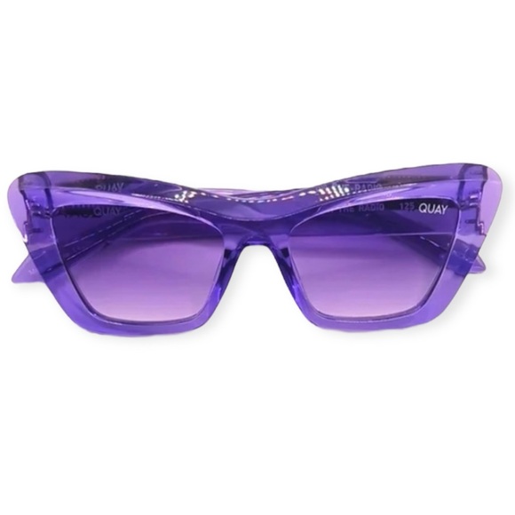 QUAY On The Radio Sunglasses Purple Frame Purple Gradient Lens Cat Eye NWT - Picture 14 of 14